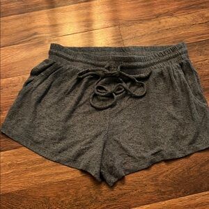 Bobeau Gray/Blue Athletic Shorts Elastic Waistband